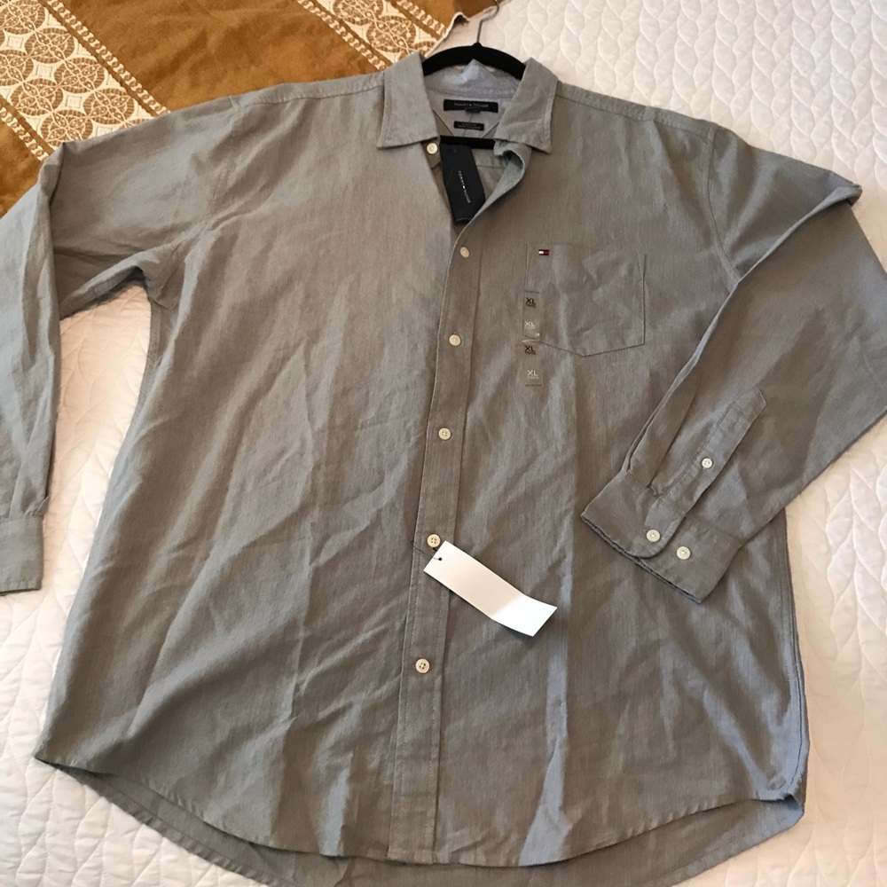 Tommy Hilfiger Gray Long Sleeve Button Down Shirt